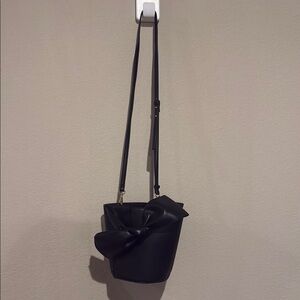 Mango Black Crossbody Bag with Drawstring Closure